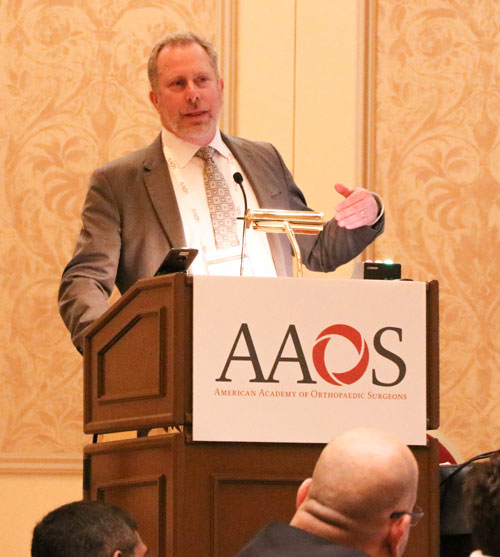 Darrel Brodke, MD, presenting to the American Academy of Orthopaedic Surgeons