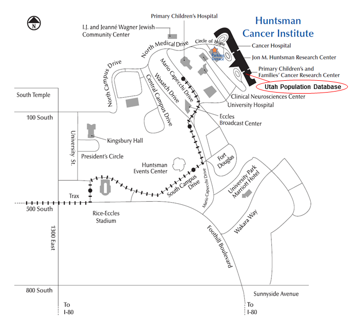 Map of Huntsman Cancer Institute