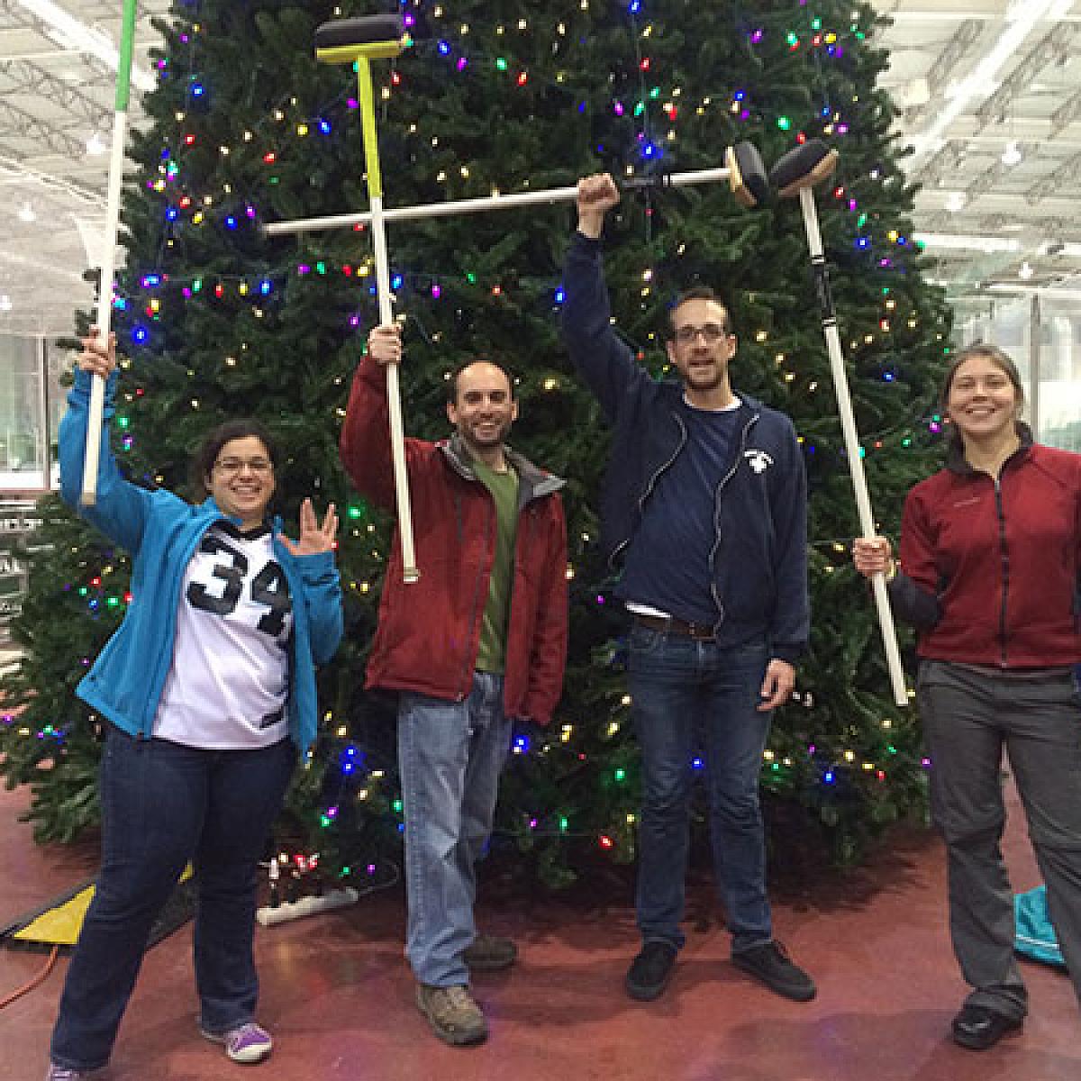 Gertz Lab Group Christmas Tree Curling