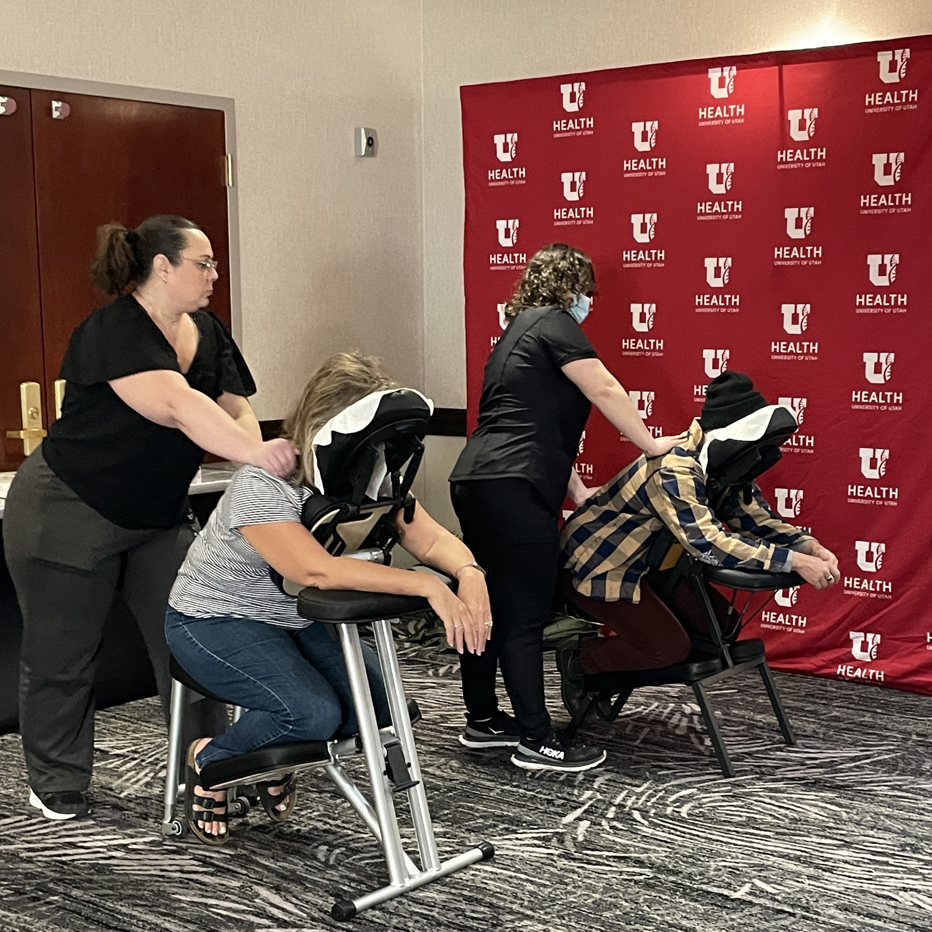 Massage therapists care for Sundance Film Festival 2023 staff and volunteers