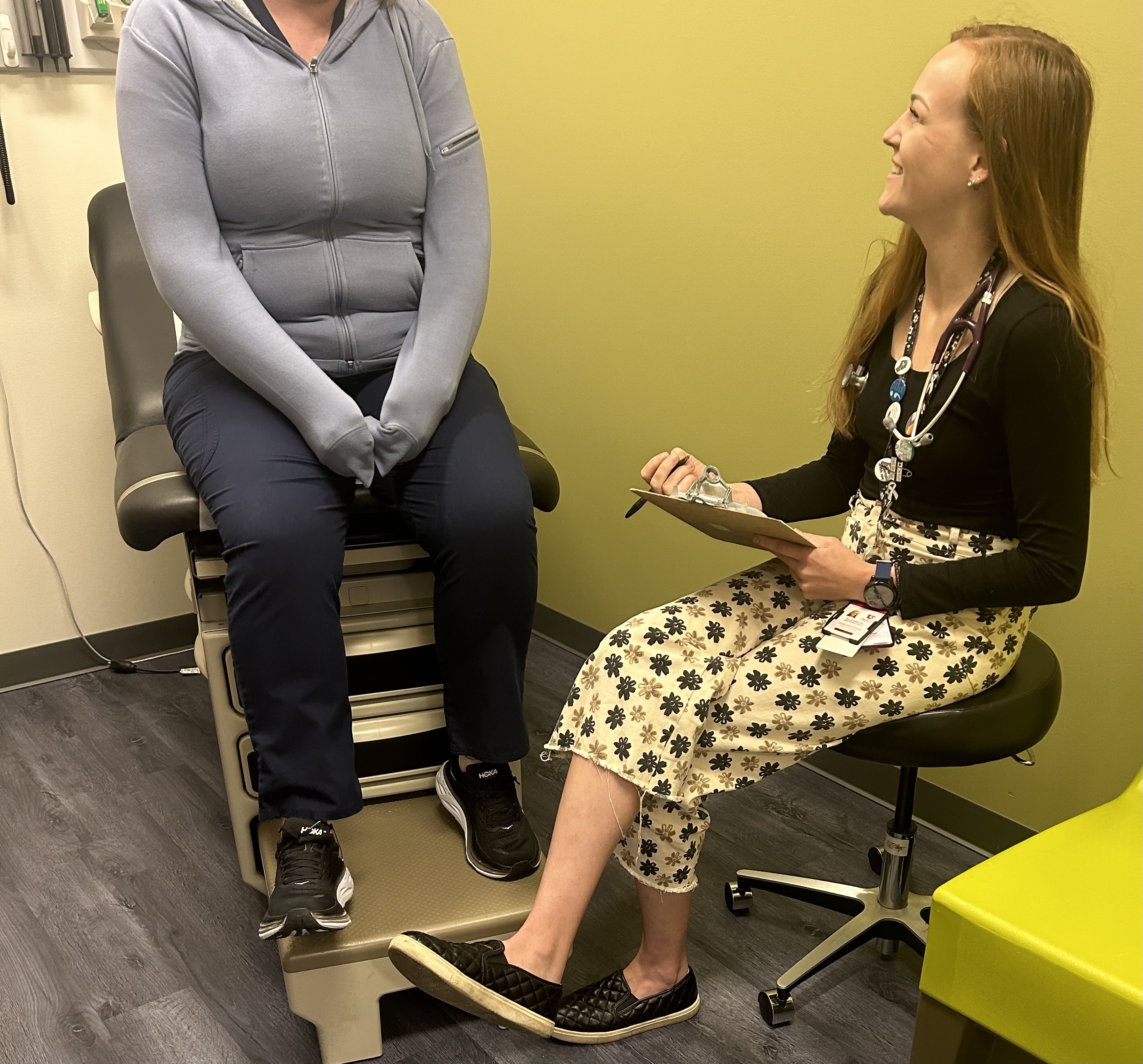 Elizabeth Jacobs, DNP, with a patient at Utah's JJYS clinic.