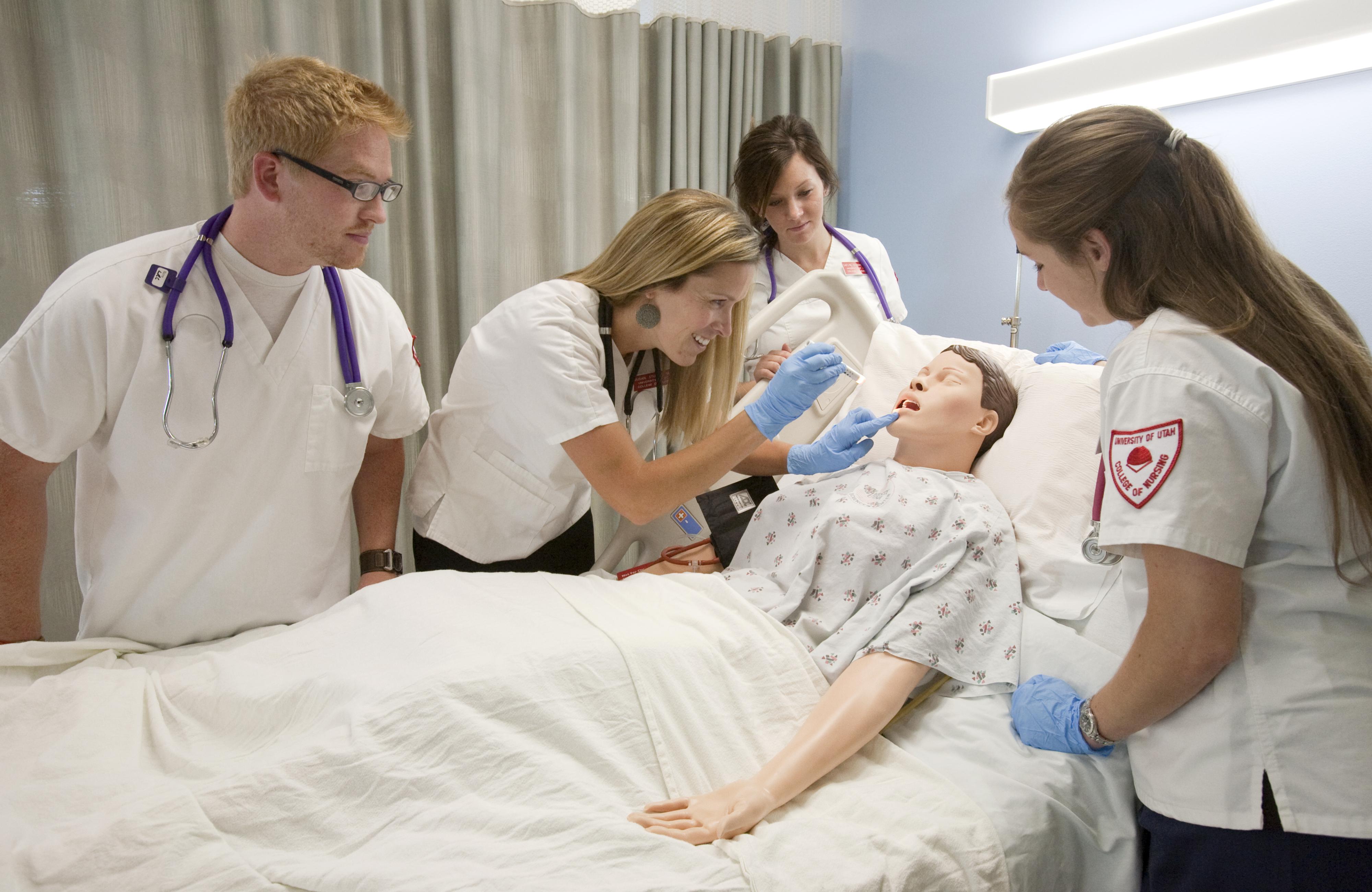 Nursing students in training