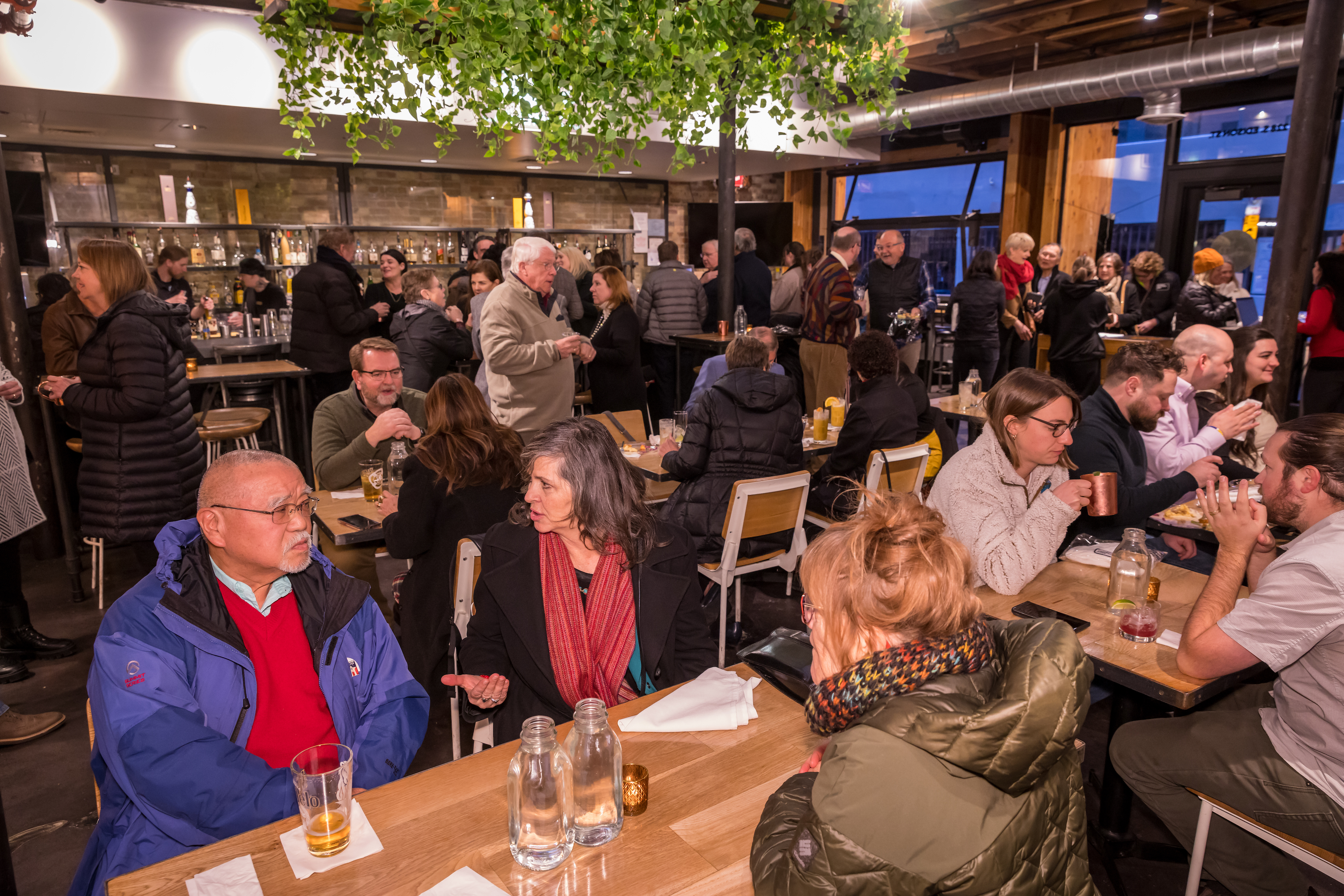 University of Utah Health leaders, community stalwarts, and state legislators gather for a reception at Brick & Mortar.