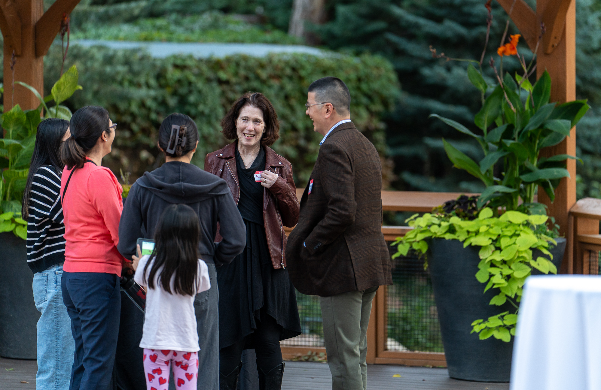 Dr. Rachel Hess speaking with guest. 