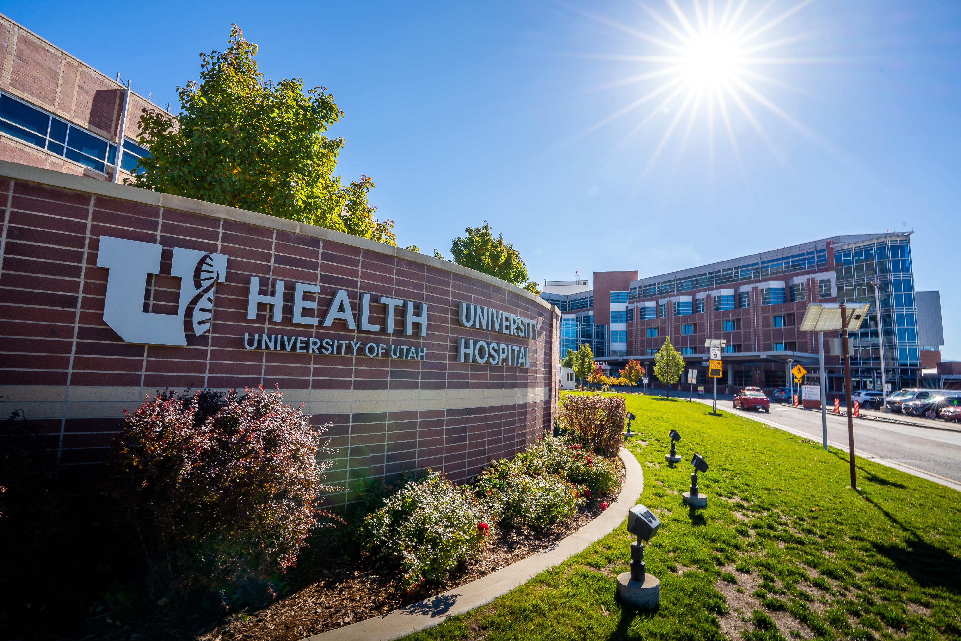 the entrance sign to the University of Utah Health University Hospital