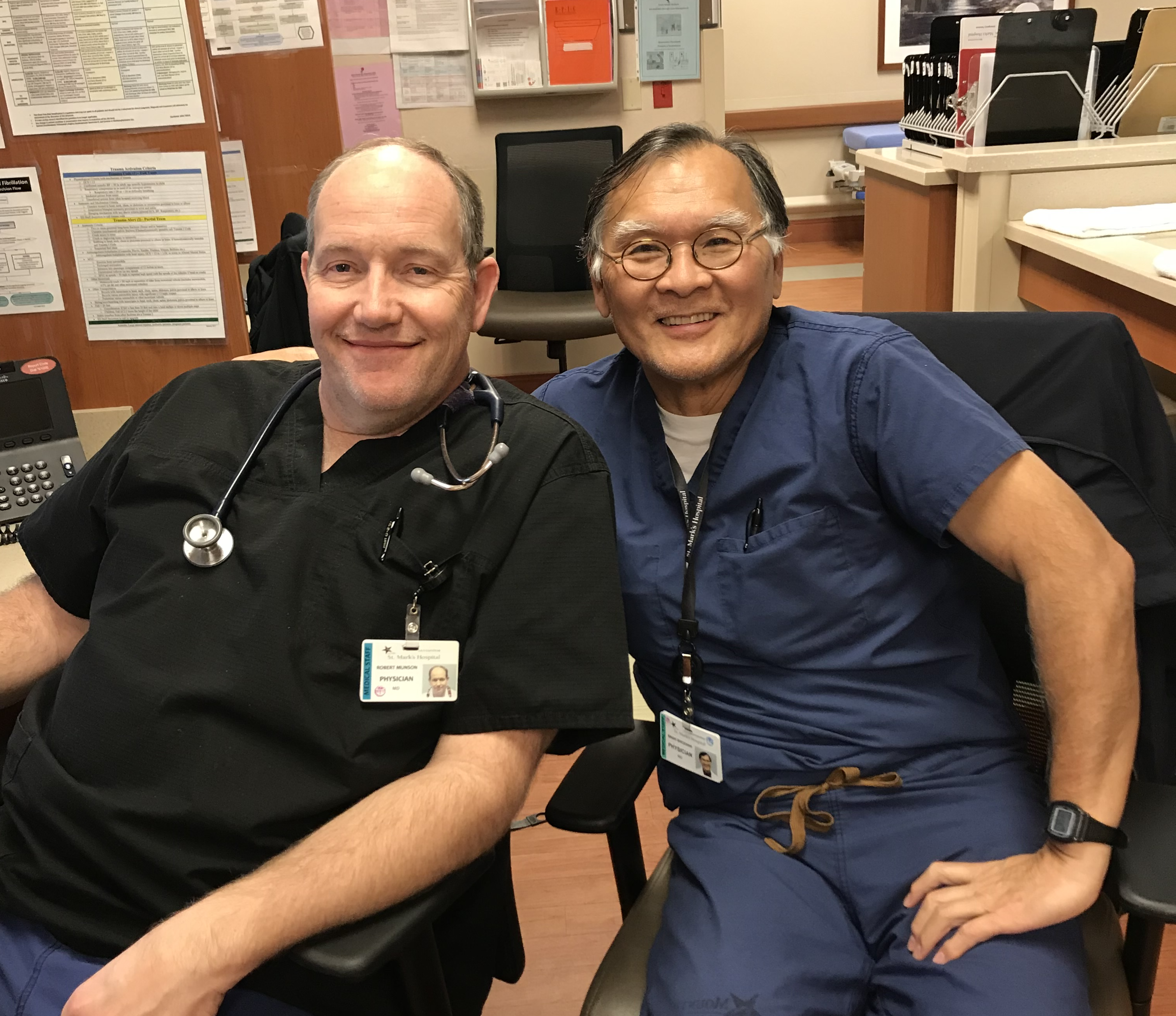 Brian Shiozawa, MD, at St. Mark’s Hospital Emergency Department. 