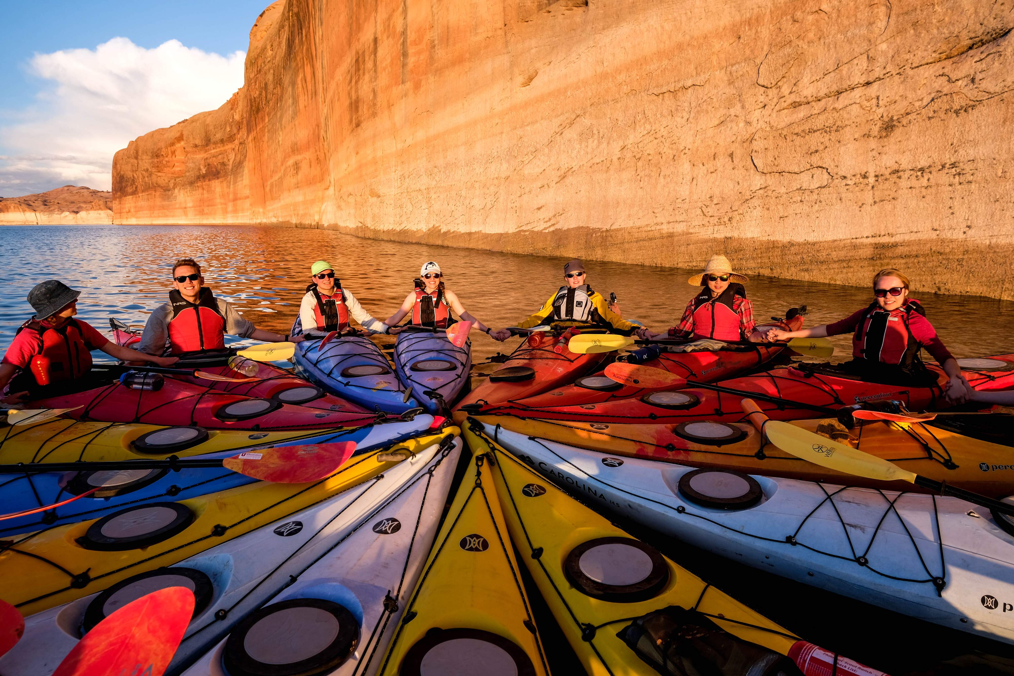 Kayaks on the river