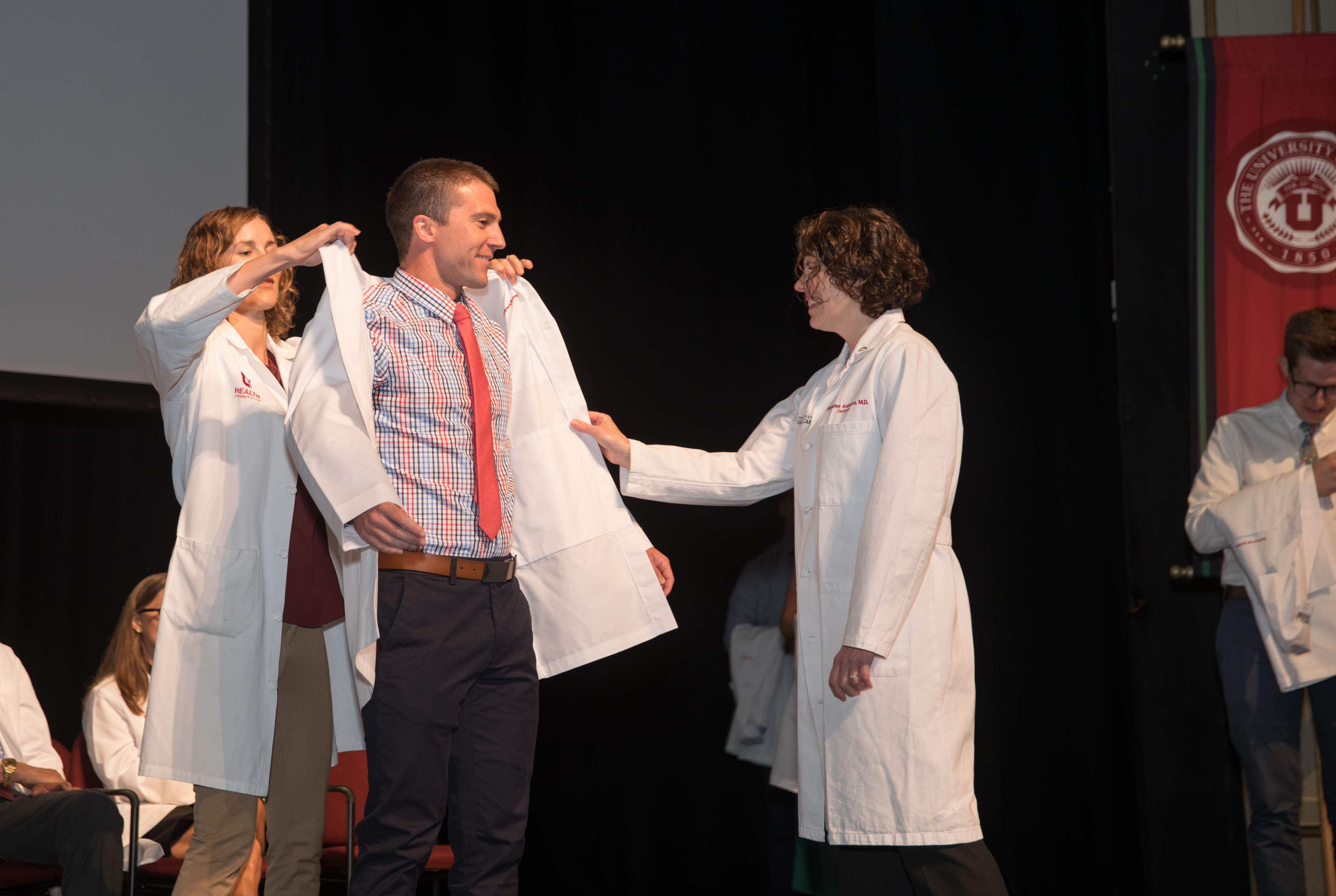 Katherine Anderson, MD at white coat ceremony for entering students at the Spencer Fox Eccles School of Medicine.