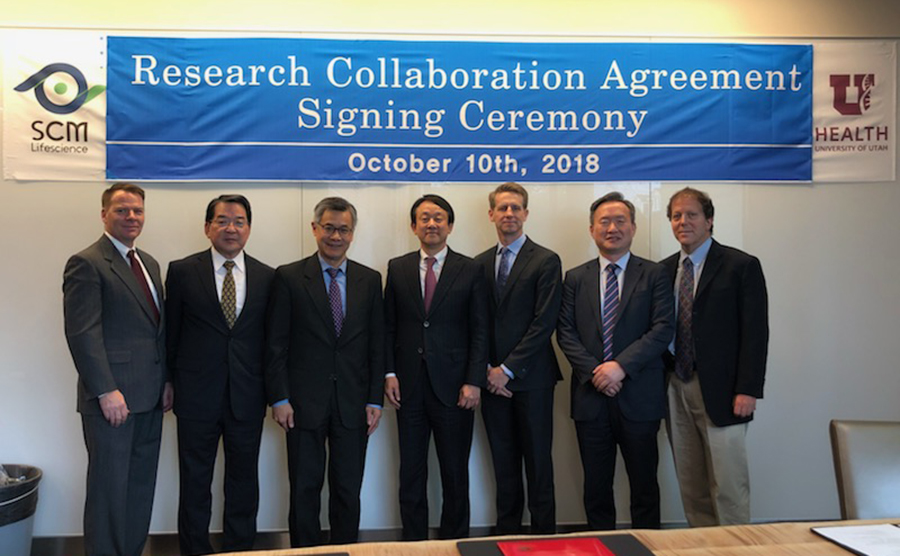 Signing ceremoney between SCM Lifesciences and University of Utah Health
