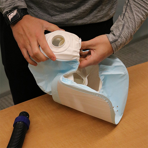 assembling PAPR helmet with adapter