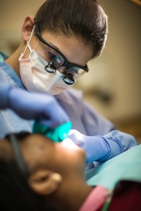 Dental student and patient