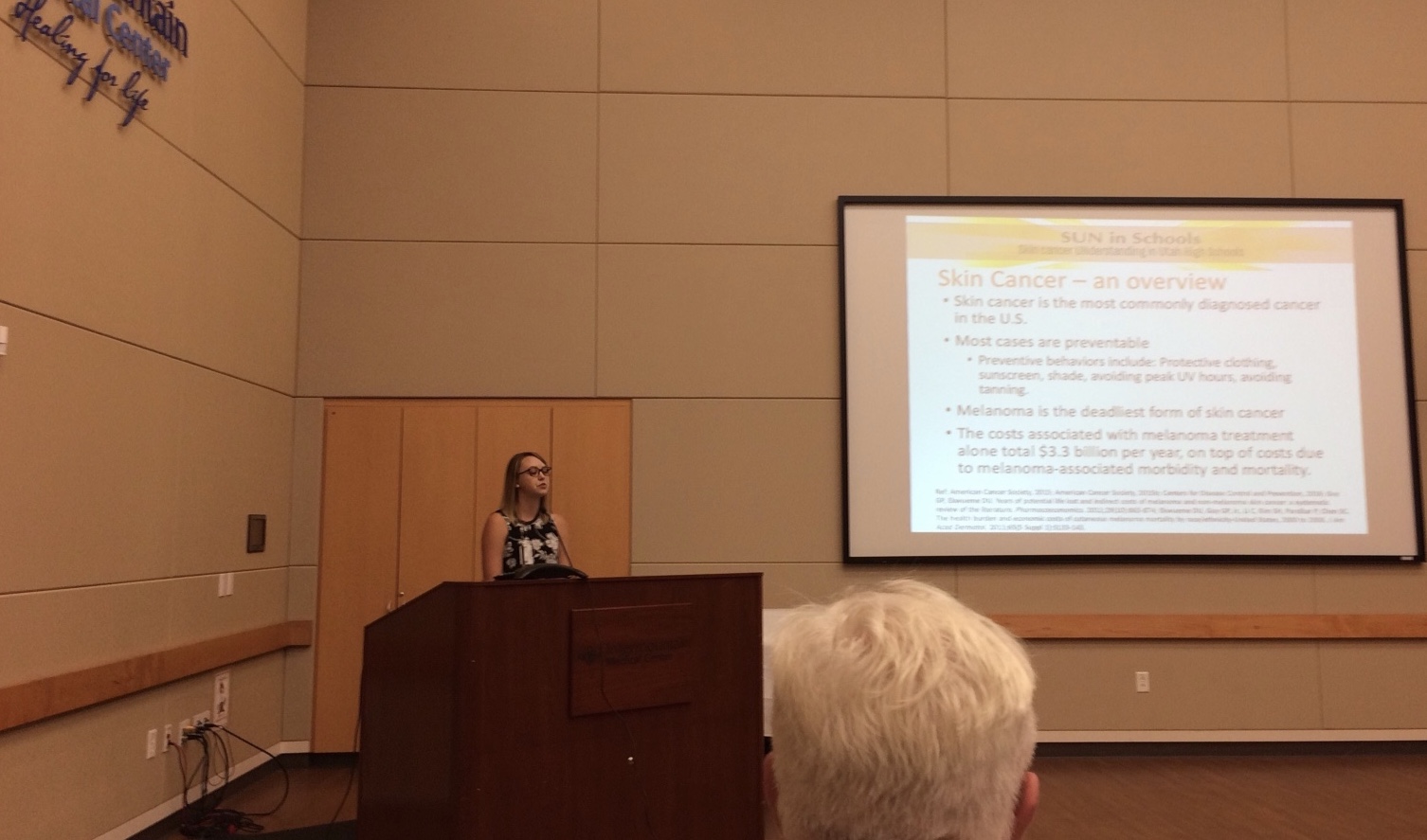 Bridget Parsons presents on the SUN in Schools Program at the general committee meeting of the Utah Cancer Action Network.