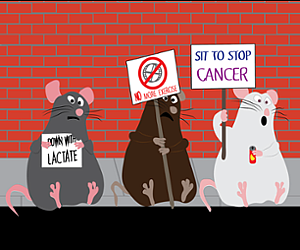 Illustration of mice protesting cancer