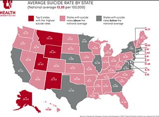 U.S Map of Suicide Rates