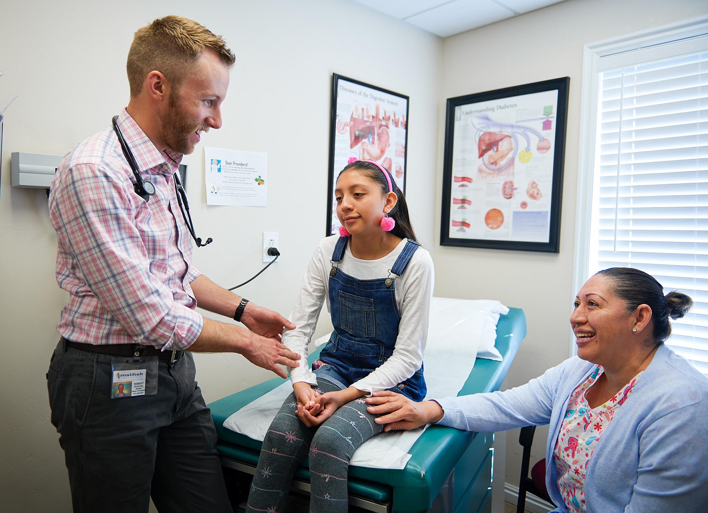 College of Nursing faculty practice, girl at doctor