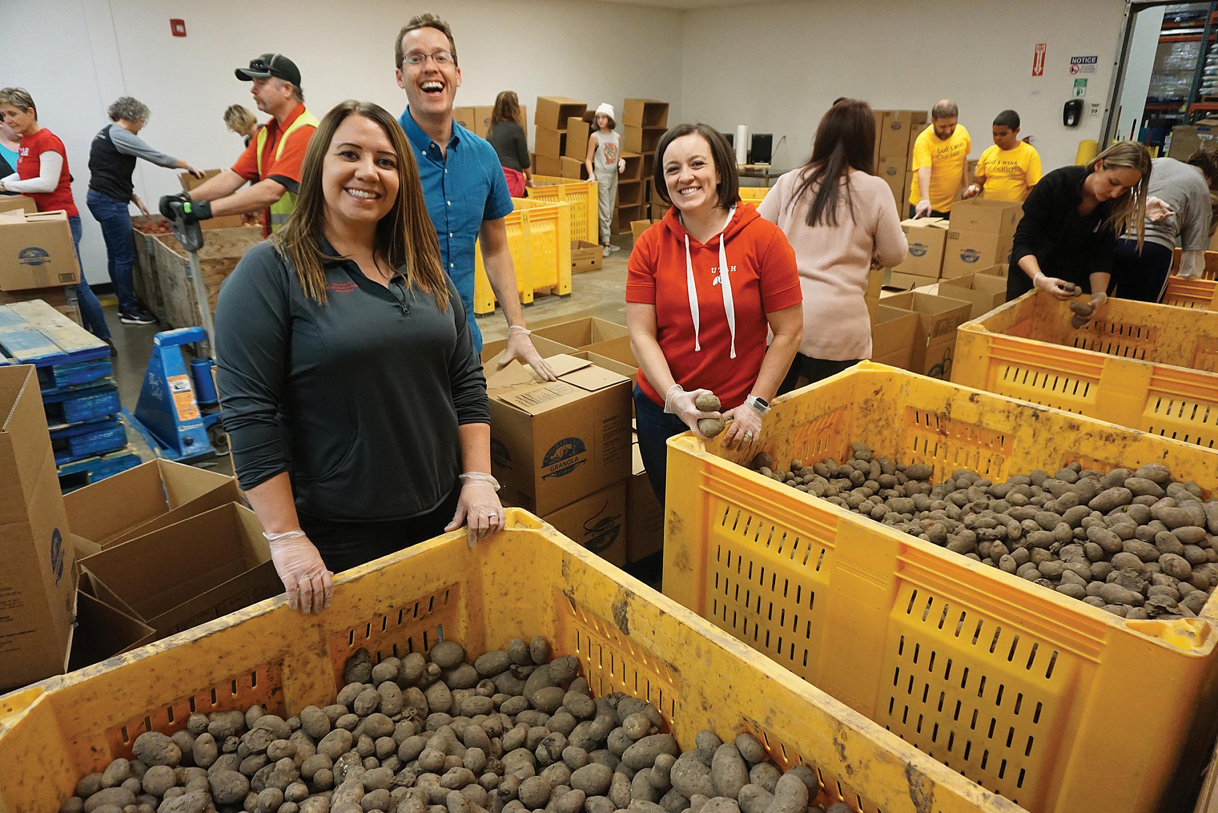 Food Bank Volunteers Loading Potatoes