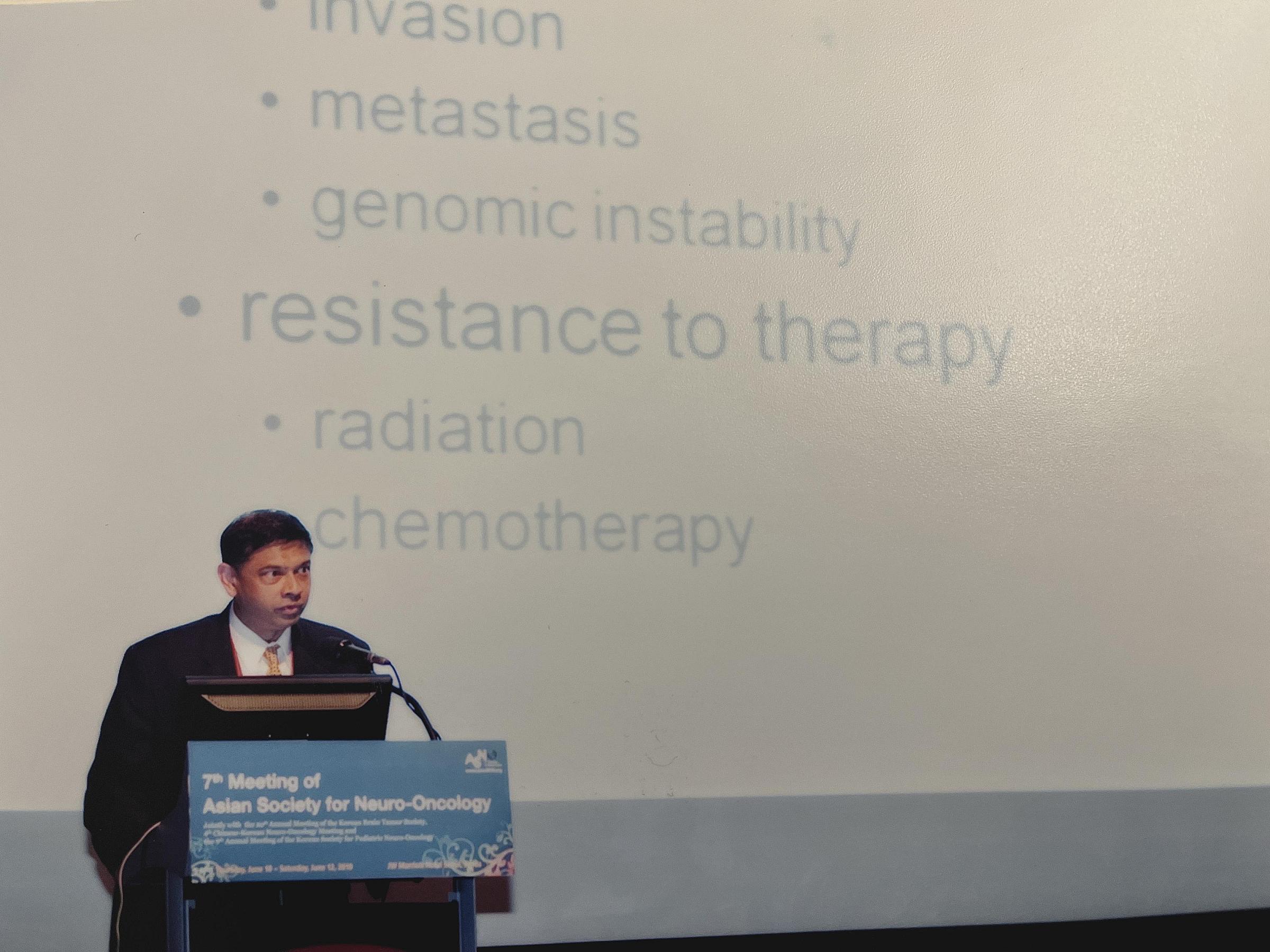 Amit Maity speaking at the 7th Meeting of the Asian Society for Neuro-Oncology