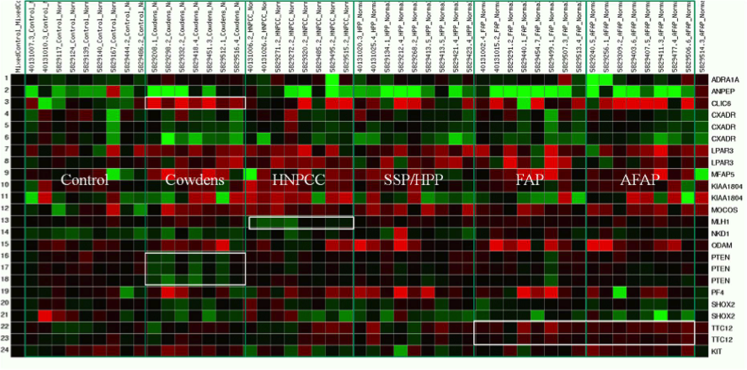 Graph of RNA-microarray expression signatures