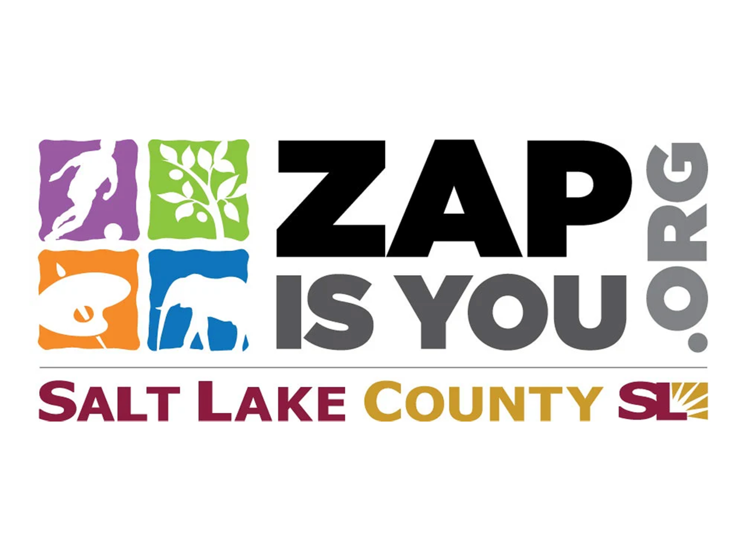 Salt Lake County Zoo, Arts & Parks Program logo. The text reads, "ZAPISYOU.ORG, Salt Lake County"