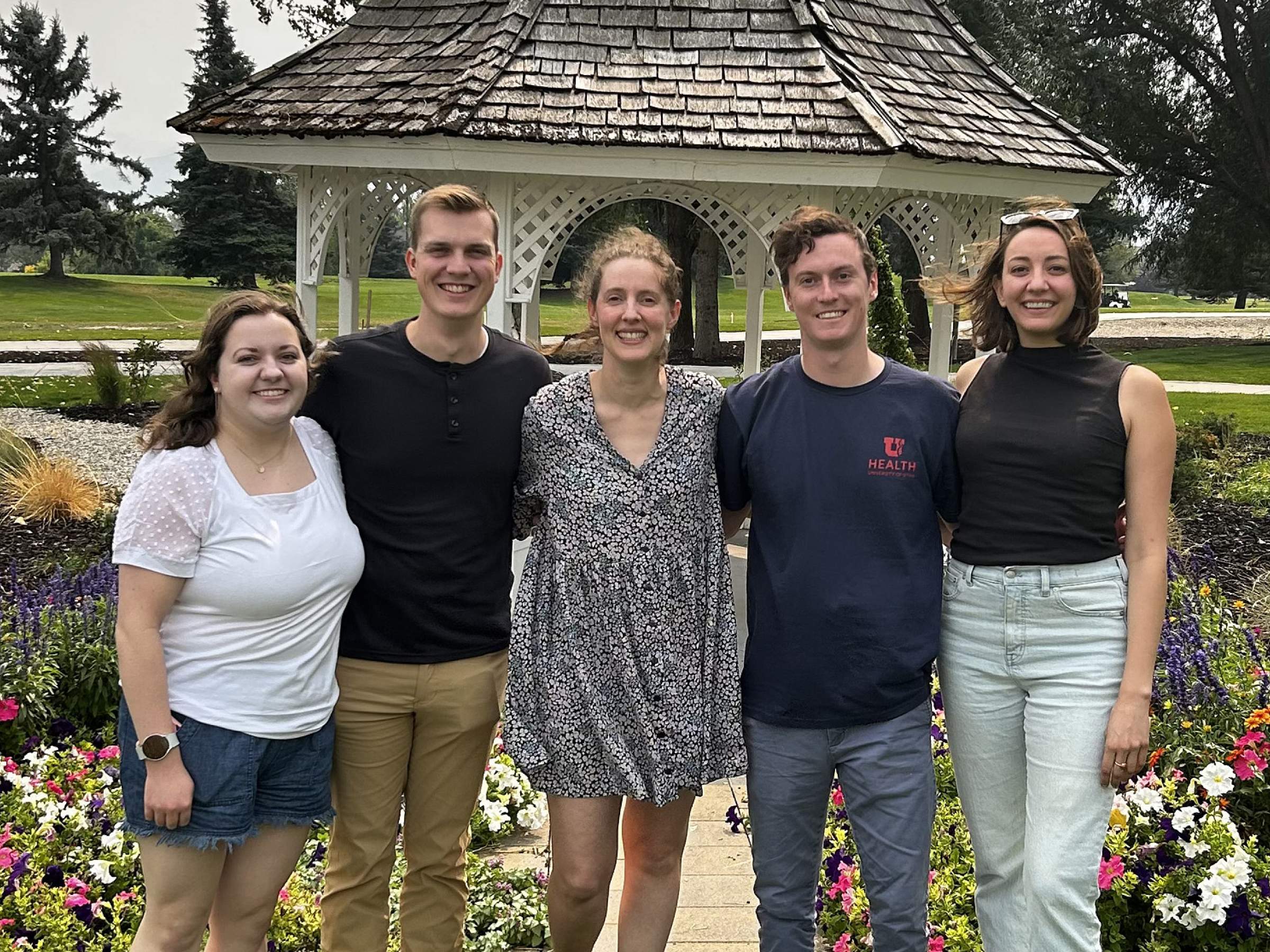 Young Lab members at a research retreat