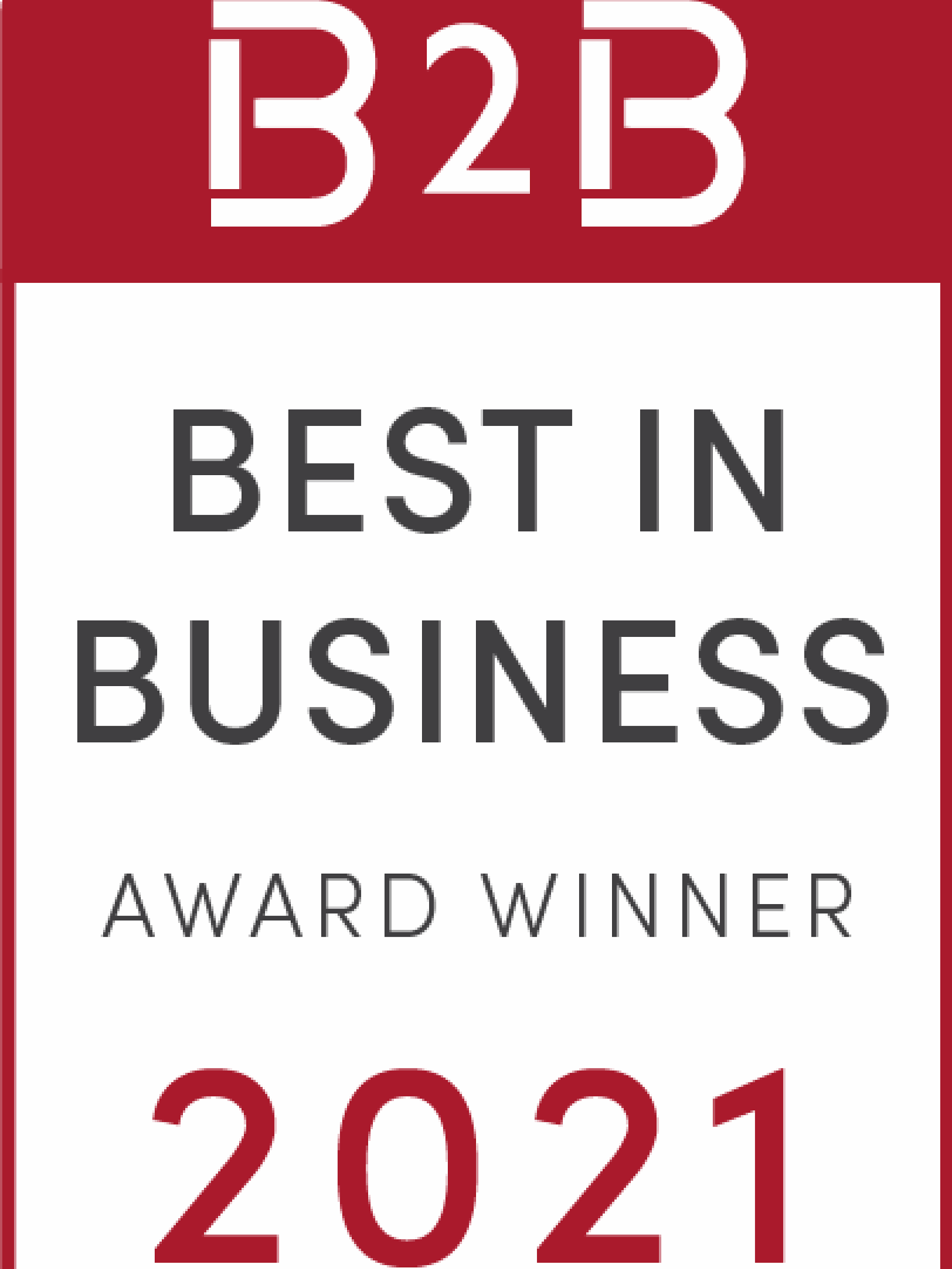 B2B 2021 Best in Business Stamp