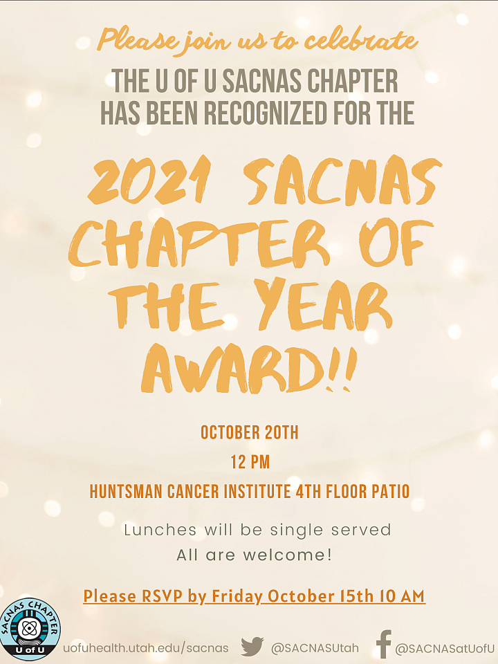 SACNAS 2021 Chapter of the Year Award Flyer