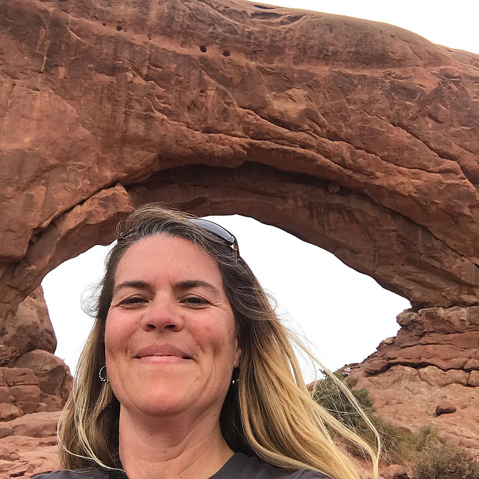 Liz at Arches National Park