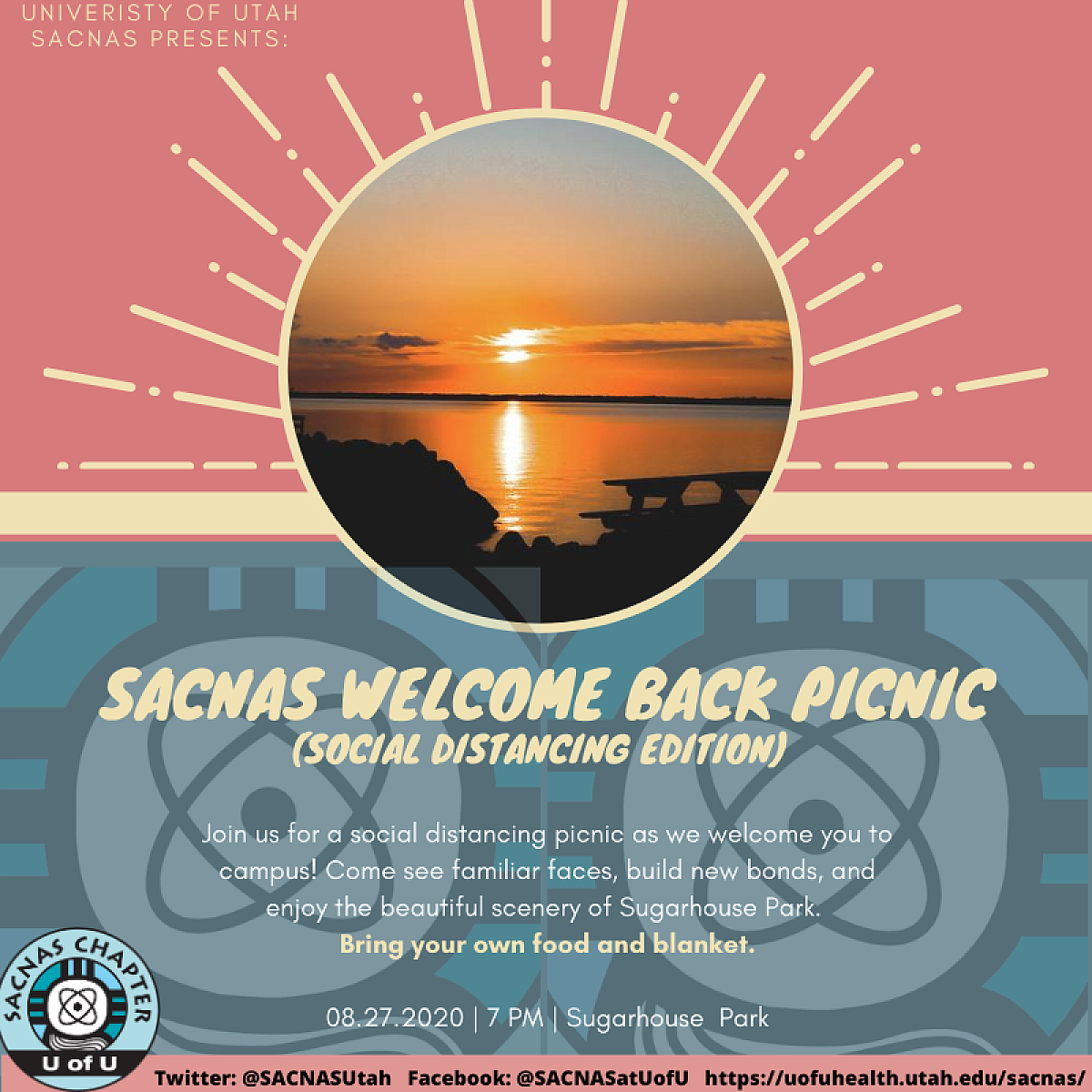 Flyer for SACNAS Welcome Back Virtual Picnic 2020