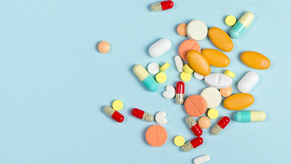 Medication Pills Pile on Blue Background External link: (https://healthcare.utah.edu/newsroom/news/2025/04/broader-antibiotic-use-could-change-course-of-cholera-outbreaks-research)