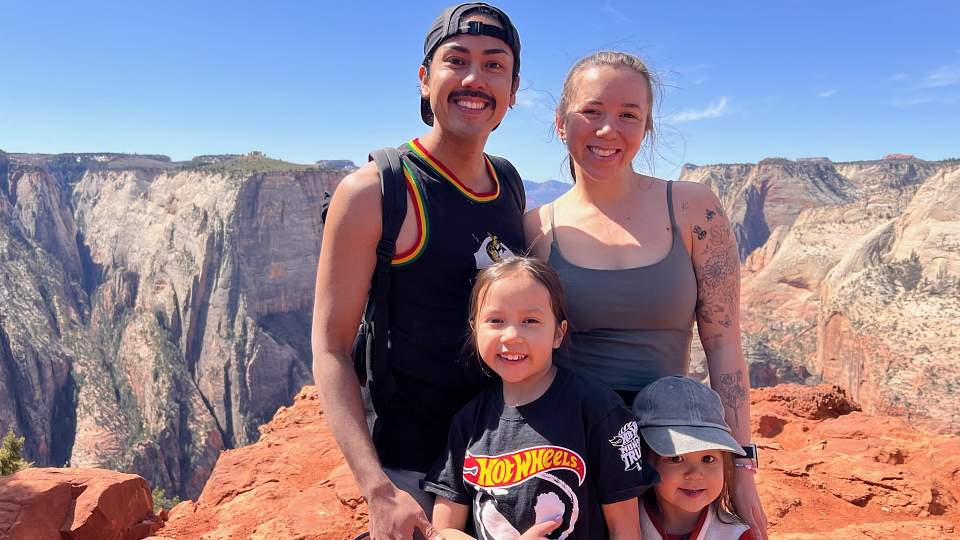 University of Utah second-year medical student mother Monica-Rae Owens, enjoying the outdoors with her family.